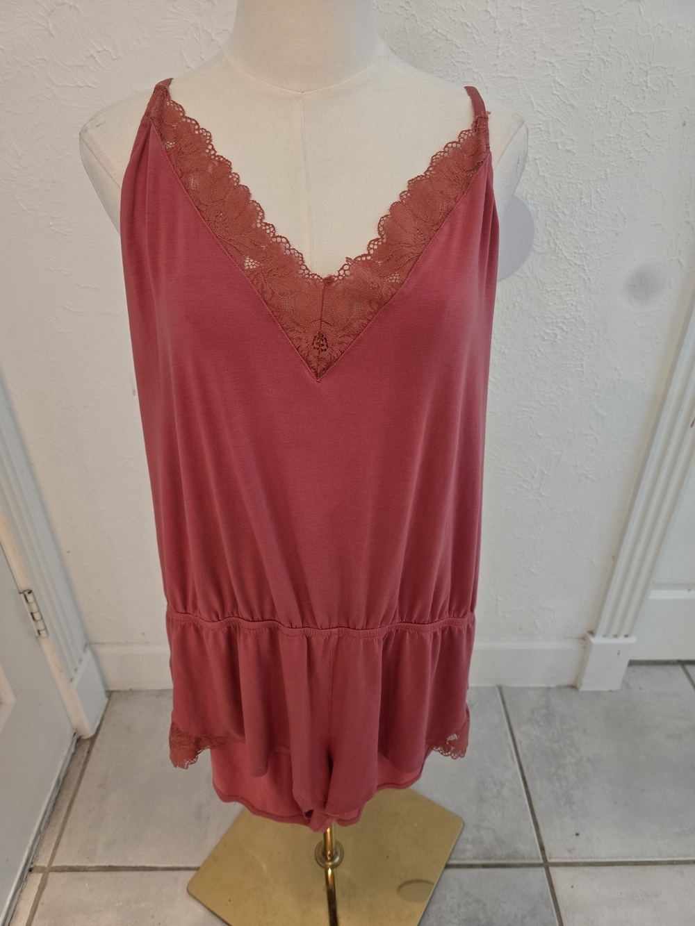 Eberjey Soft Lace Sleep Romper Lot of 2 Size XL
